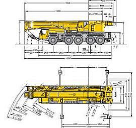 Rozměry jeřábu LTM 1090