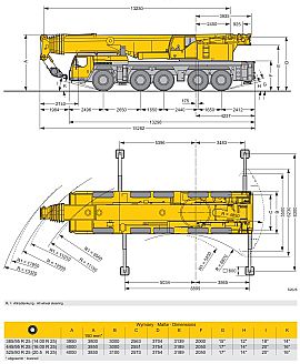 Rozměry jeřábu LTM 1220