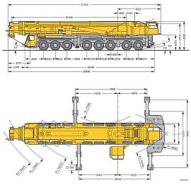 Rozměry jeřábu LTM1500