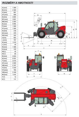 Rozměry MANITOU 625